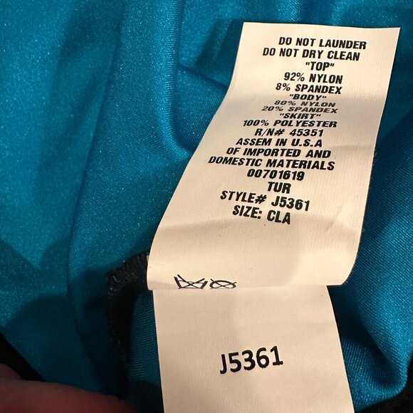 CURTAIN CALL BLUE AND BLACK BIKETARD JAZZ COSTUME DANCE CHILD LARGE - Picture 9 of 9